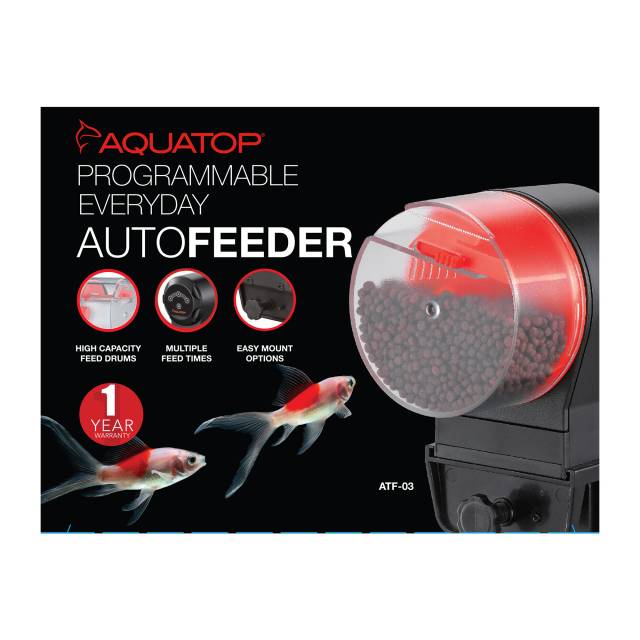 Aquatop Automatic Everyday Feeder, 1-3 Feedings/day, includes 2 Feeding Drums, ATF-03