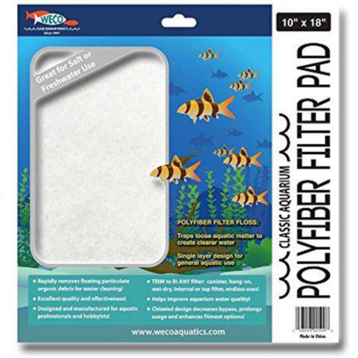 Weco 37702500: Classic Aquarium Polyfiber Filter Pad