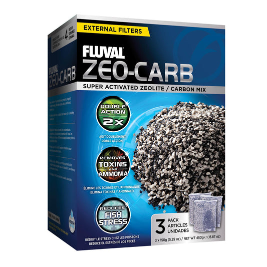 Fluval Zeo-Carb, Chemical Filter Media for Freshwater Aquariums 150g, 3-Pack