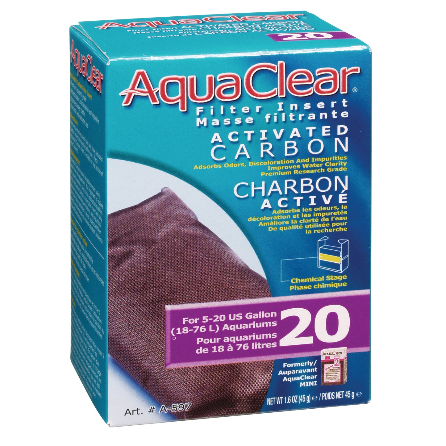 AquaClear 20 Activated Carbon Filter Insert