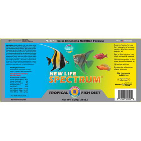 New Life Spectrum Regular Tropical Fish Diet 600g (Naturox Series)