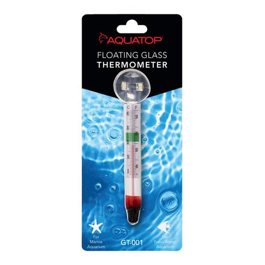 Aquatop Floating Glass Aquarium Thermometer with Suction Cup Mount GT-001